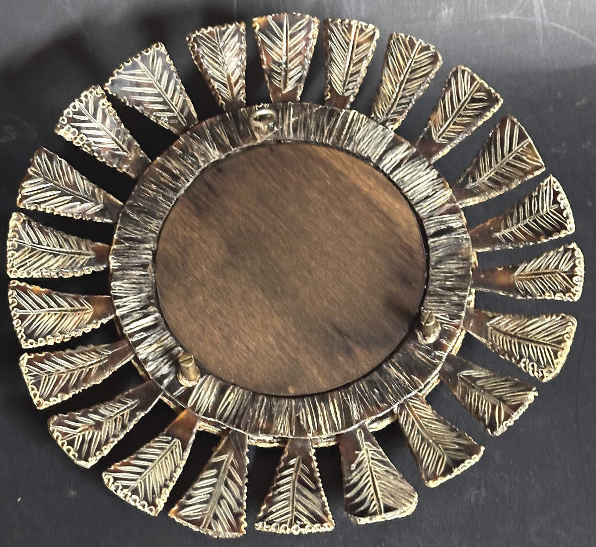 Line VAUTRIN attribué miroir sorcière en talosel 27,2cm en très bon état non signé -photo-1