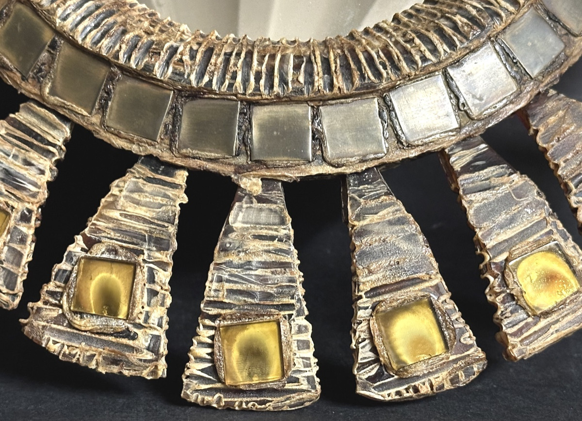Line VAUTRIN attribué miroir sorcière en talosel 27,2cm en très bon état non signé -photo-2