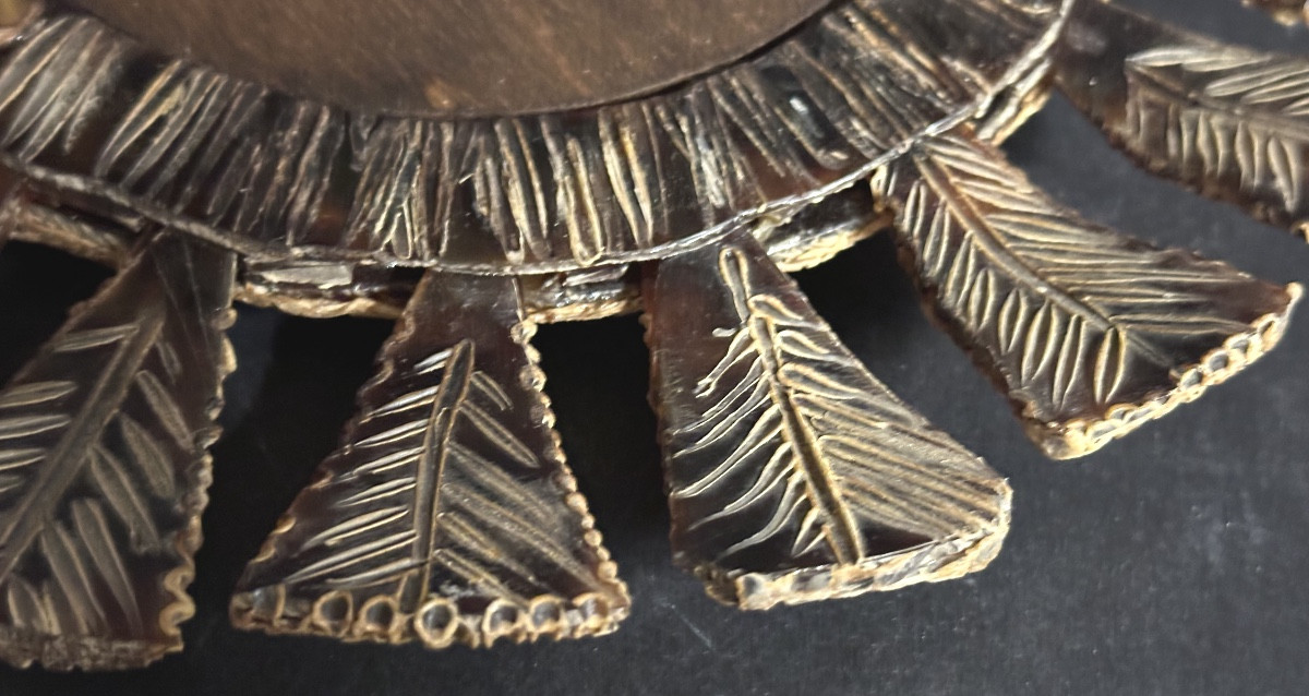 Line VAUTRIN attribué miroir sorcière en talosel 27,2cm en très bon état non signé -photo-3