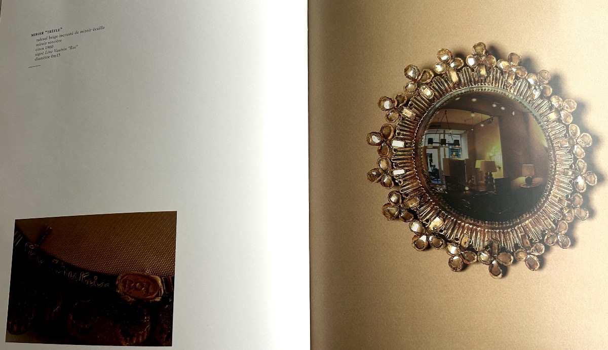 Line VAUTRIN attribué miroir sorcière en talosel 27,2cm en très bon état non signé -photo-5