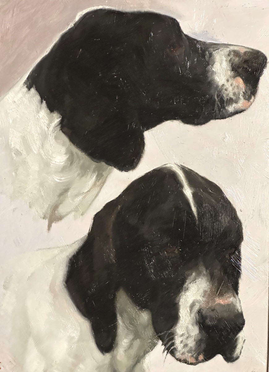 Fernand CLAUSSE 1899-1967 Huile elegant Chien Pointer Anglais /6