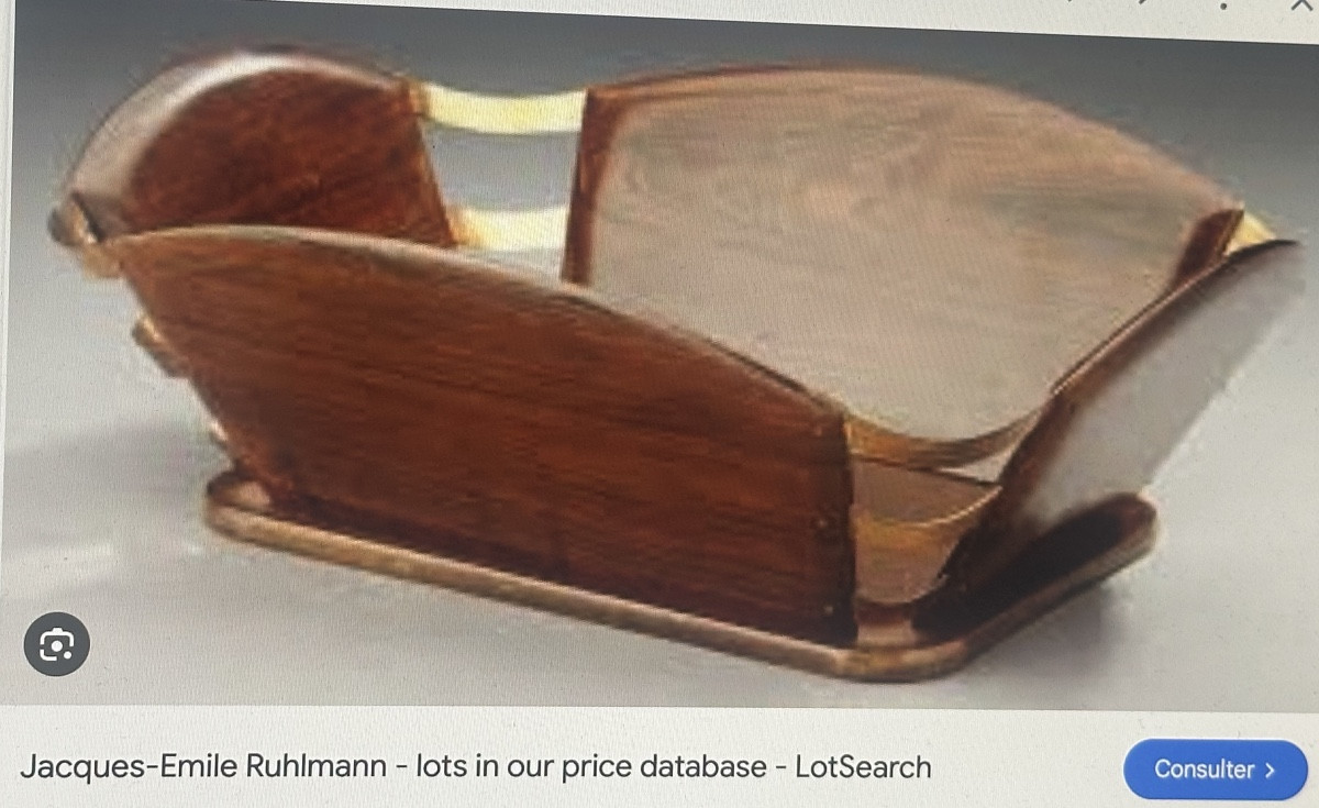 Jacques Emile RUHLMANN Rare Corbeille Range-courrier palissandre Compagnie des Arts Français-photo-5