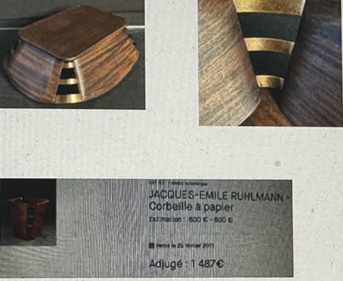 Jacques Emile RUHLMANN Rare Corbeille Range-courrier palissandre Compagnie des Arts Français-photo-6