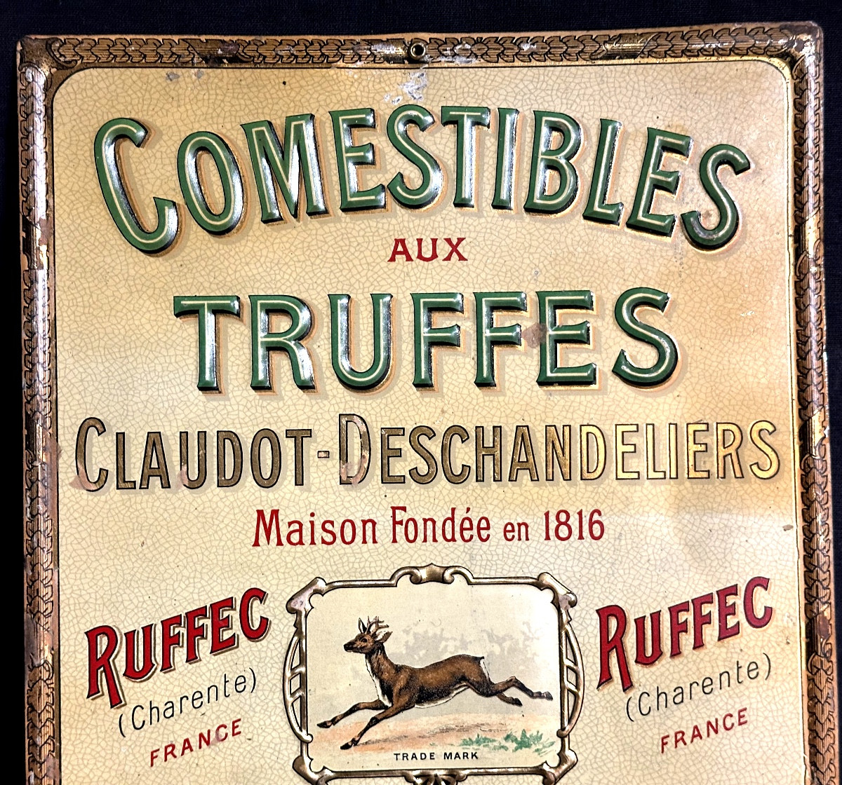 Truffles Advertising Lithographed Sheet 38x25cm Foie Gras Terrine Kitchen  -photo-2