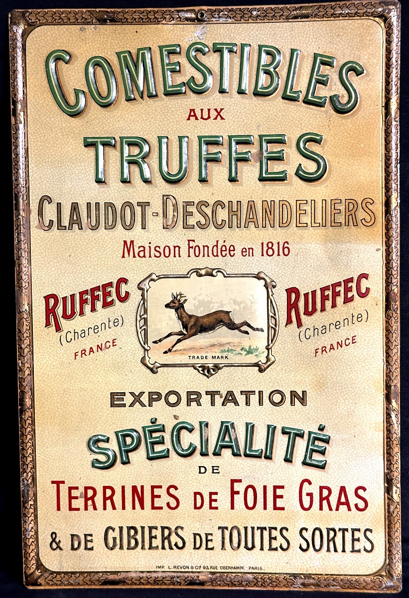 Truffles Advertising Lithographed Sheet 38x25cm Foie Gras Terrine Kitchen  