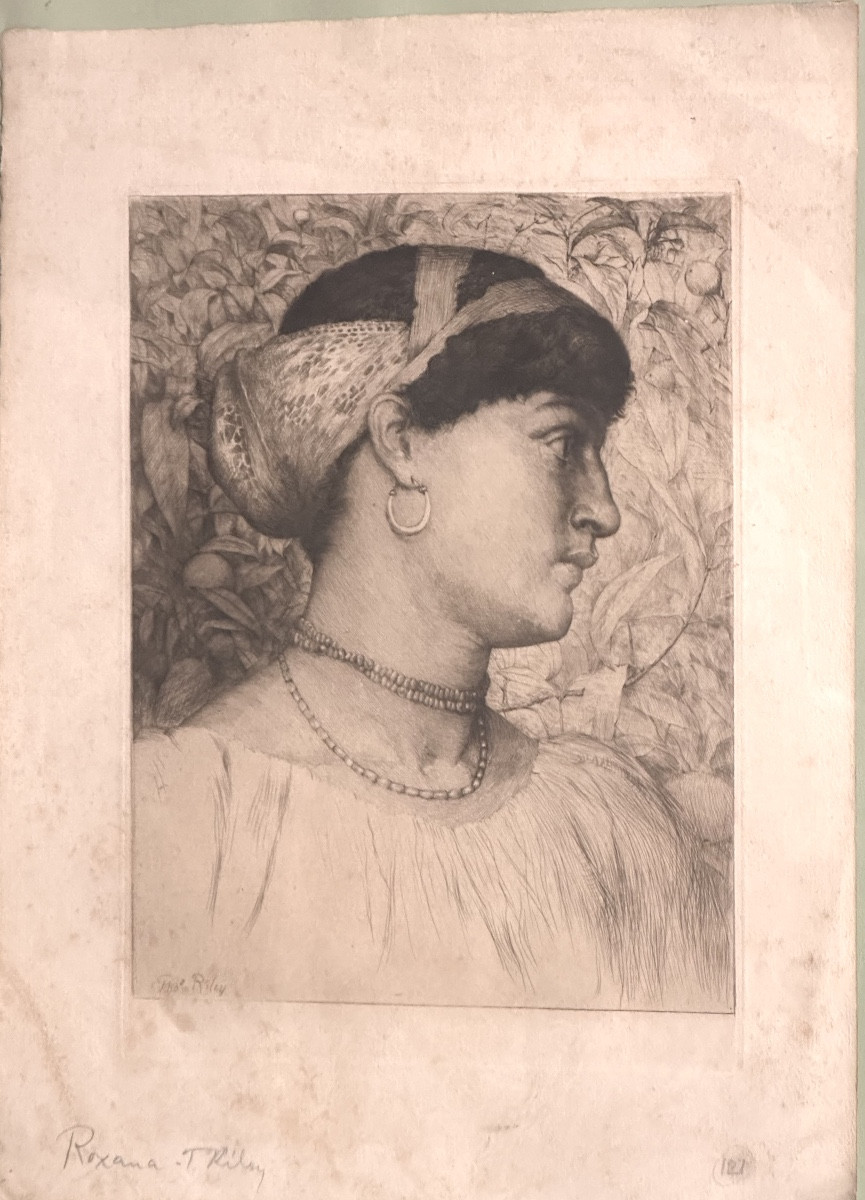 Thomas RILEY actif 1856-1882 ROXANA lithographie dans 1 cadre Forêt-Noire-photo-3