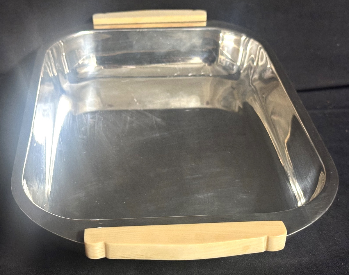 Christofle Rare Art Deco Silver-plated And Ivory Basket Tray From 1940 In Very Good Condition -photo-3