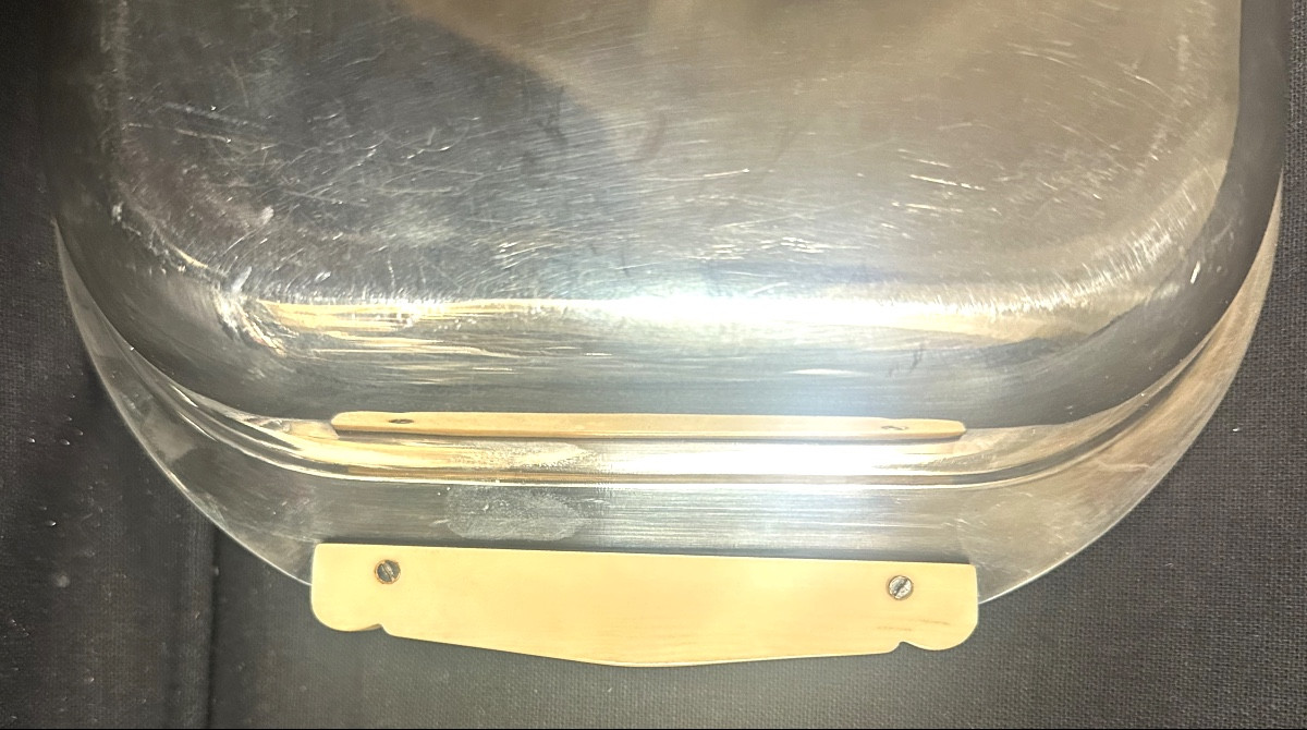 Christofle Rare Art Deco Silver-plated And Ivory Basket Tray From 1940 In Very Good Condition -photo-2