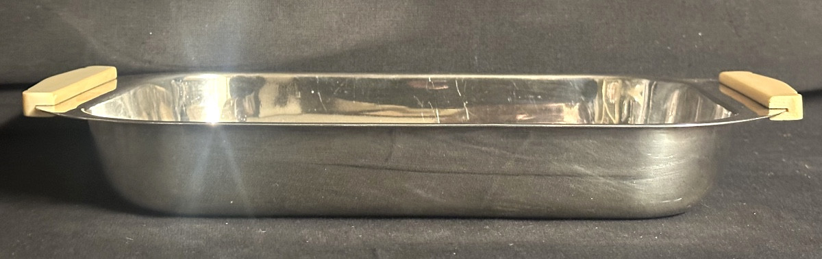 Christofle Rare Art Deco Silver-plated And Ivory Basket Tray From 1940 In Very Good Condition -photo-4