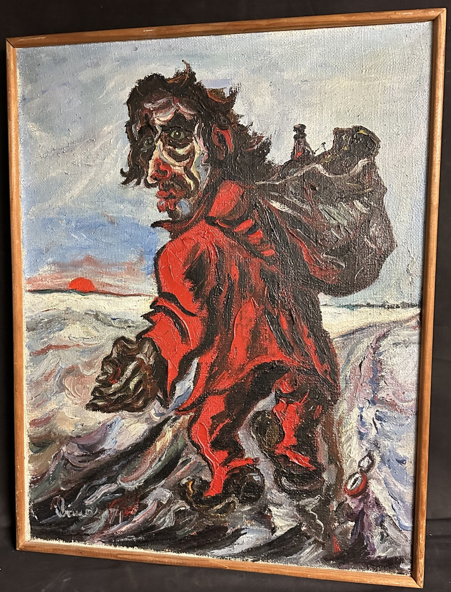 Robert IBANEZ 1931-2021 Art Brut Huile primée au Salon Musée de la Mûre Matheysin Isère 38 /2-photo-2