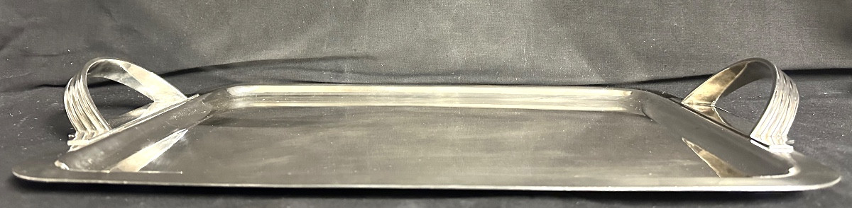 Christofle Art Deco Silver-plated Metal Serving Tray, Tableware.-photo-1