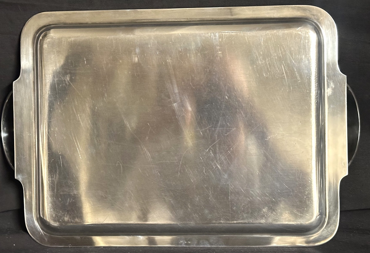 Christofle Art Deco Silver-plated Metal Serving Tray, Tableware.-photo-3
