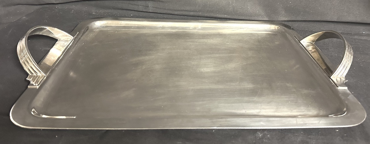 Christofle Art Deco Silver-plated Metal Serving Tray, Tableware.