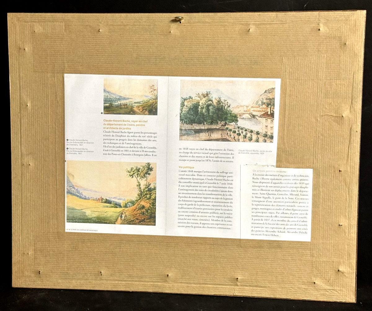 Claude Honoré BACHE 1801-1872 Aquarelle GRENOBLE et Alpes Dauphiné /4-photo-3
