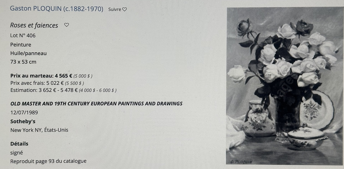 Gaston PLOQUIN 1882-1970 Lyon Huile Vierge à l’enfant et tourterelles Art Deco  vers 1930 -photo-4