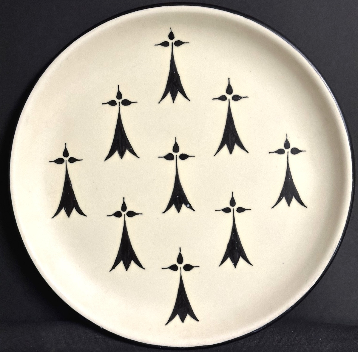 KERGONAN plat Breton signé 30cm attributs de la Bretagne