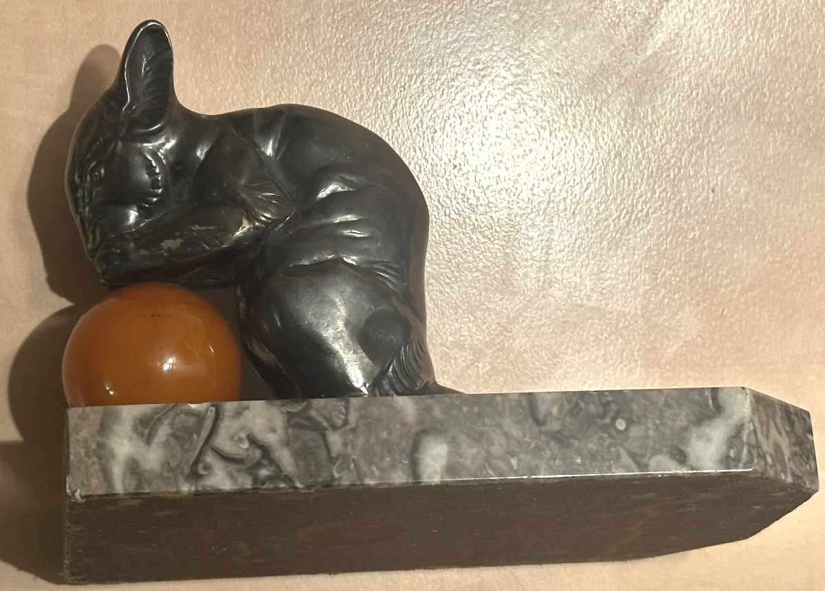 Hyppolyte MOREAU Paire de serre livres Souris Art Deco signés-photo-2