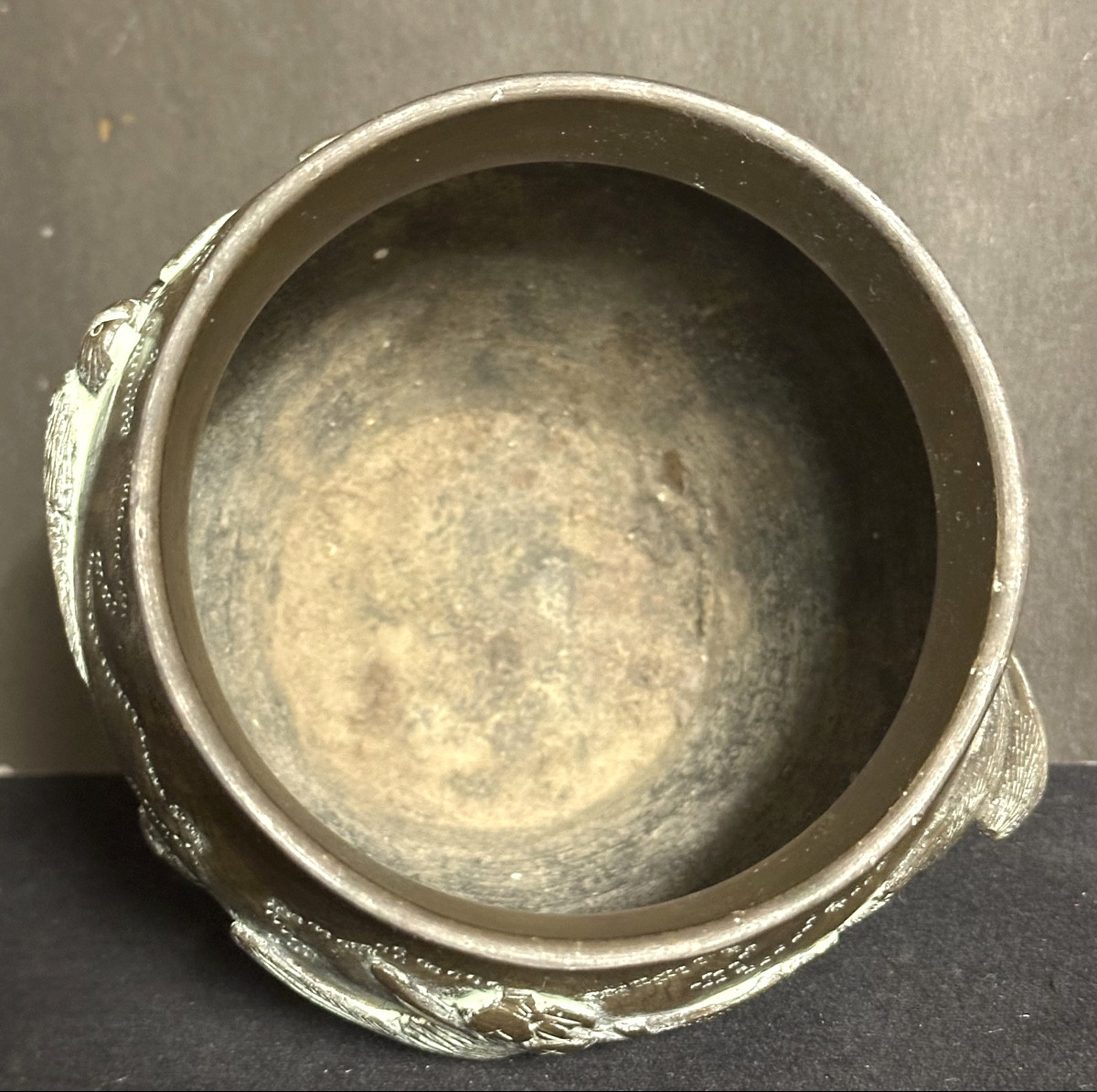 Japan 19th Century Bronze Vase Decorated With Birds And Plants, Circa 1890. Asian Art-photo-2