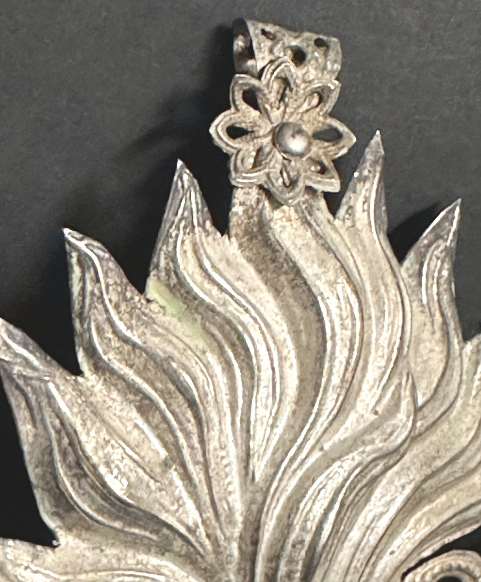 Grand ex voto cœur ange 21,2cm en argent non poinçonné Amour Saint Valentin-photo-2