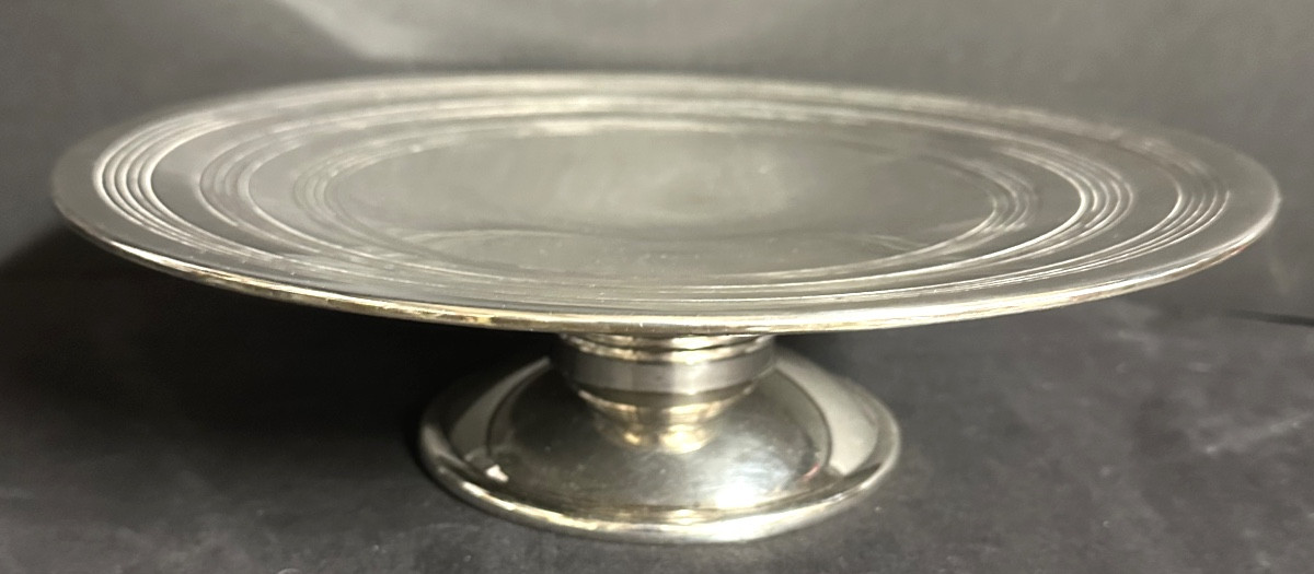 GALLIA CHRISTOFLE Grande coupe art déco Design Luc LANEL metal argenté-photo-2