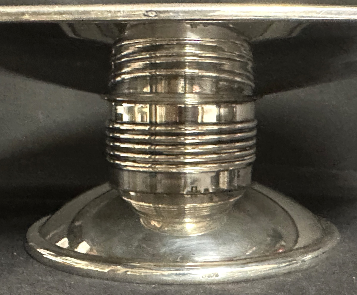 GALLIA CHRISTOFLE Grande coupe art déco Design Luc LANEL metal argenté-photo-4