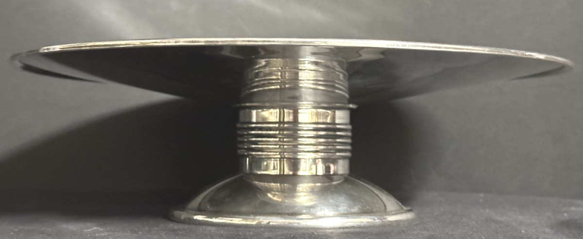 GALLIA CHRISTOFLE Grande coupe art déco Design Luc LANEL metal argenté