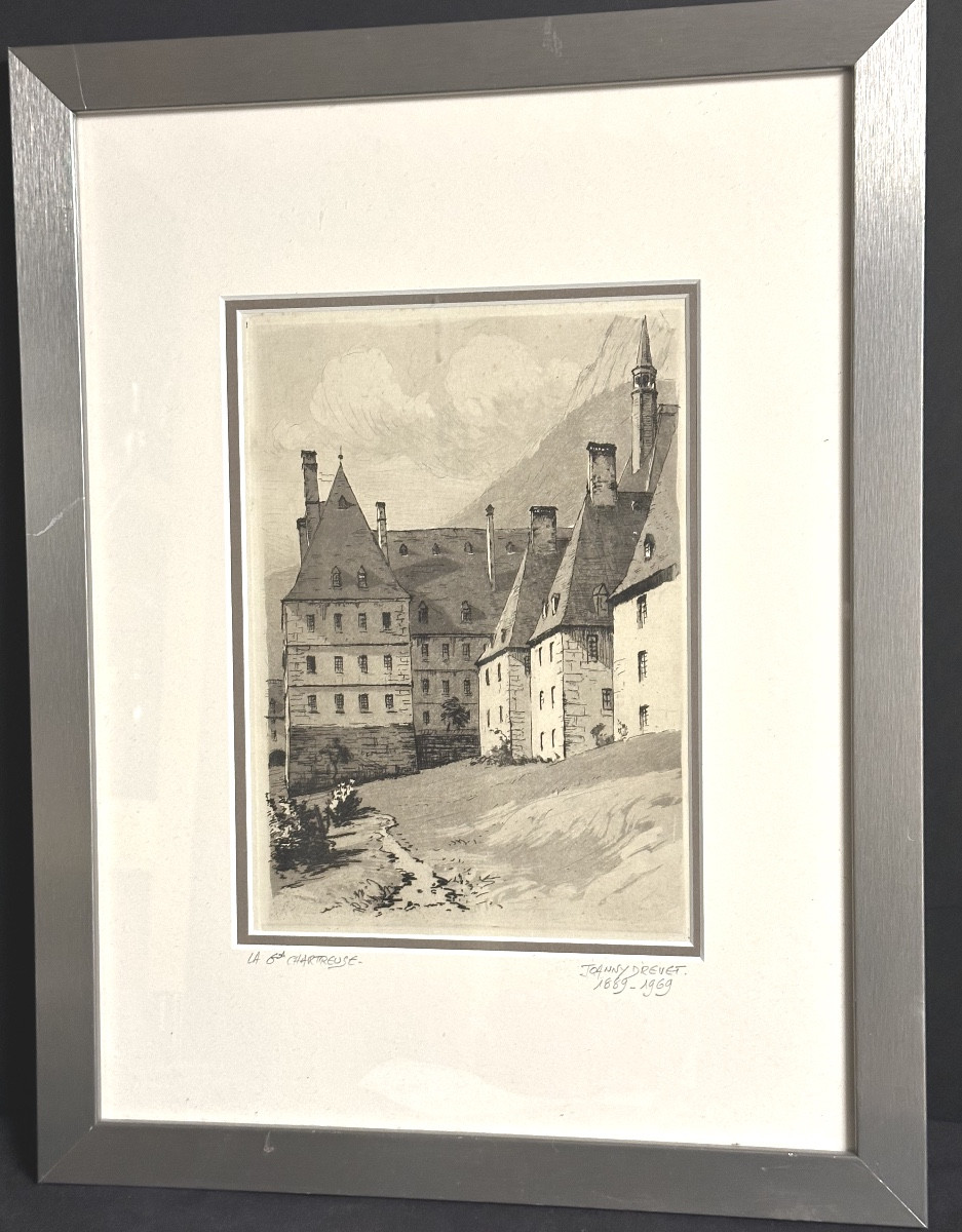Joanny Drevet 1889-1969 Monastery Of The Grande Chartreuse Correrie Etching Dauphiné Grenoble -photo-2