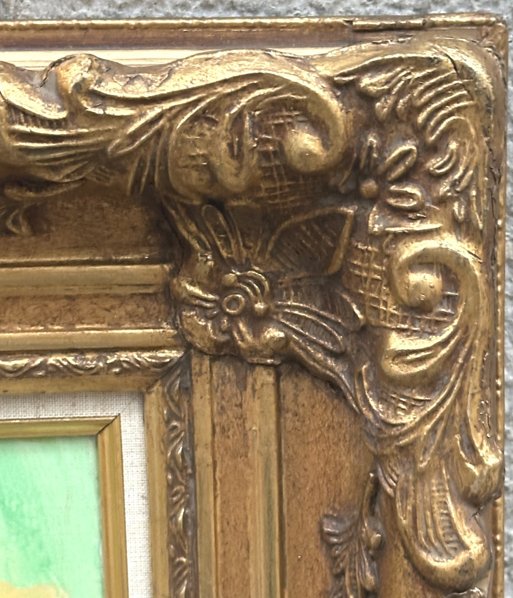 Pierre GRISOT Grande huile Élégantes au jardin Encadré 84x74cm -photo-4