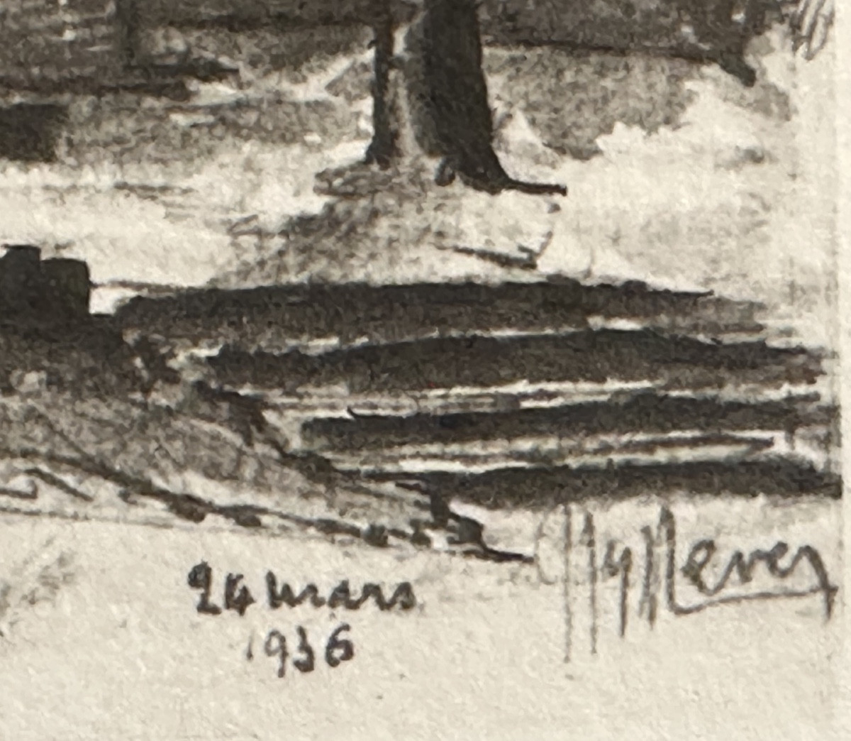 Joanny Drevet 1889-1969 Etching Church Of Clery 1936 Savoie 73 Alps -photo-3