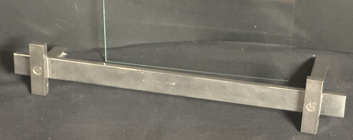 Porte photo Art Deco en métal chromé et verre 1930-photo-3