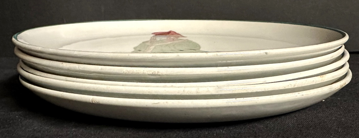 CREIL et MONTEREAU XIXe 5 assiettes caricature Hippolyte BOULENGER sorcière docteur bandit ….-photo-5