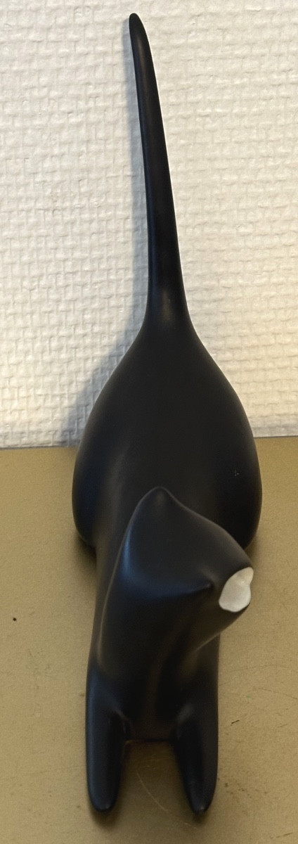 Two-tone Porcelain Cat, Royal Dux Design, Jaroslav Jezek, 1960 -photo-4