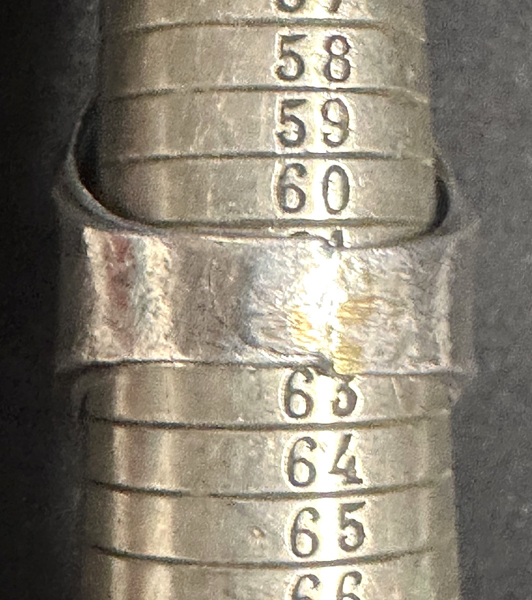 Antique Vanity Ring 1940 Memento Mori Silvered Bronze Skull Death's Head 61/62-photo-1