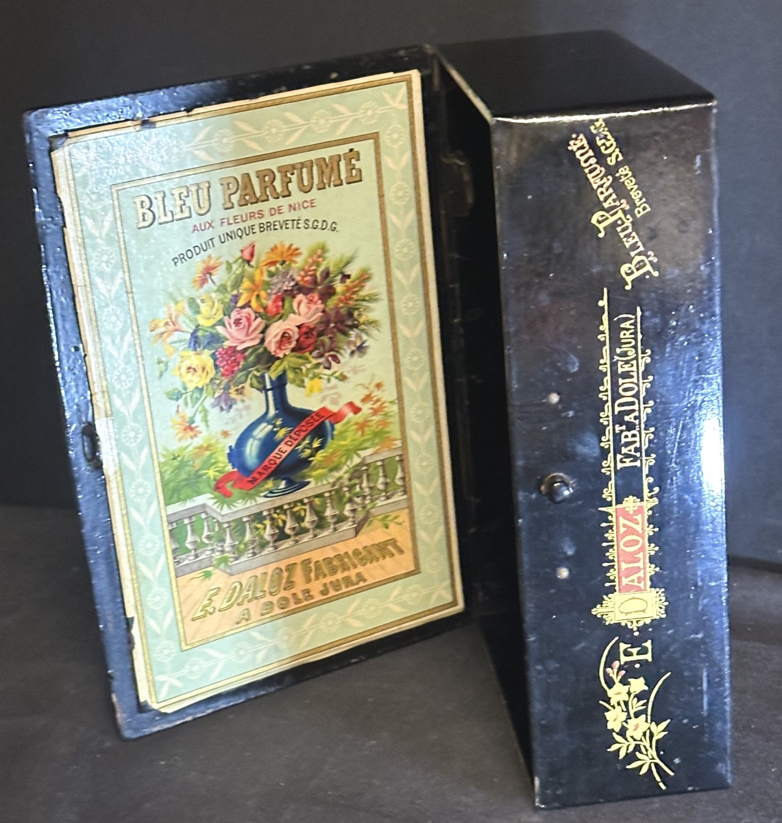 19th Century Advertising Box Daloz In Dole Jura 39 Scented Indigo Blue For Bluing Laundry-photo-2