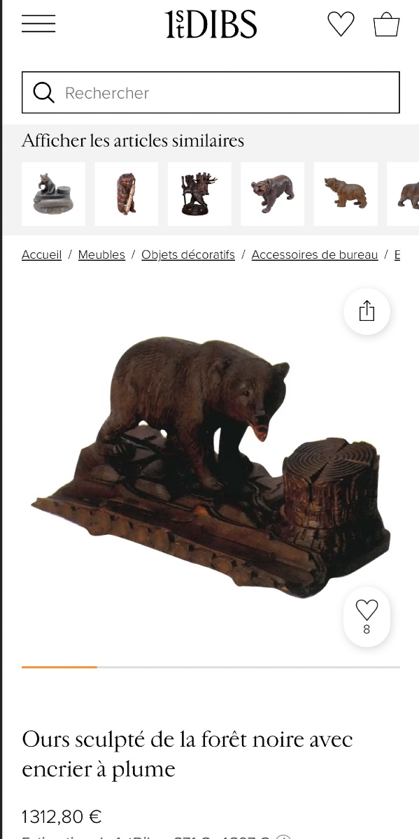 Black Forest Bear Inkwell, Marked Geneva Switzerland, Brienz Folk Art-photo-7