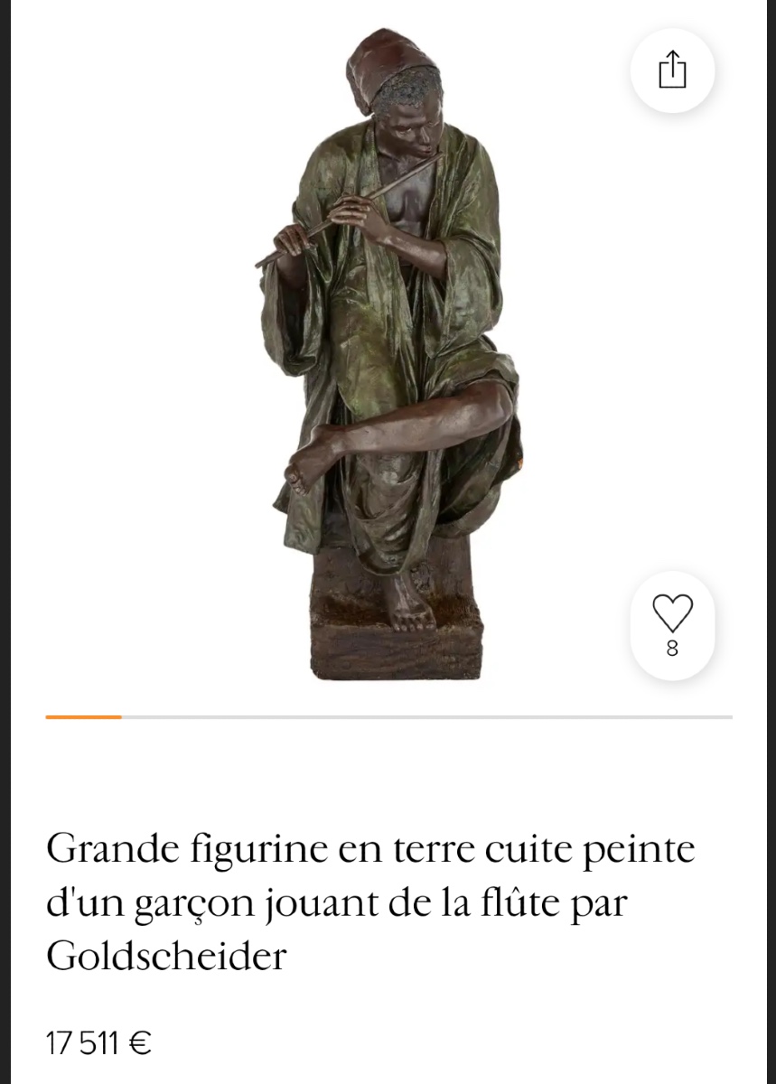Goldscheider Vienna Dlg Young Oriental Smoker In Patinated Terracotta, Late 19th Century, 48cm, Signed -photo-5