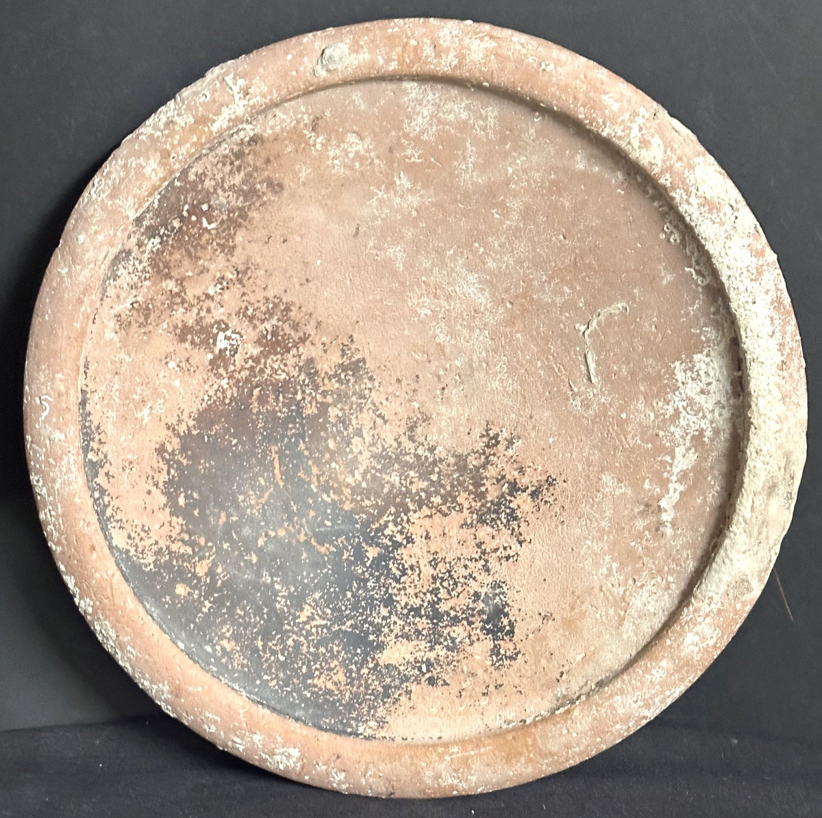 Archaeology Large Roman Cup, 28cm On A Foot, 1st-3rd Century, Intact With Concretions. Archeo-photo-2