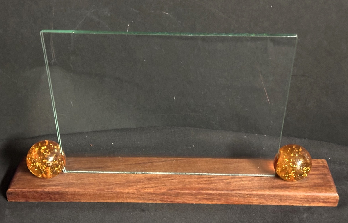 Vintage 1940s Mahogany, Bakelite And Glass Photo Frame. Very Good Condition.-photo-4