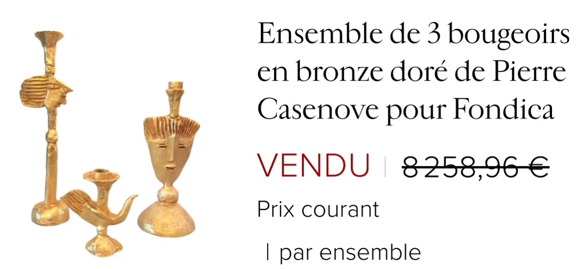 Pierre CASENOVE Bougeoir en bronze FONDICA éditeur -photo-3