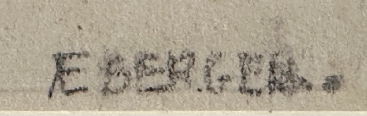 Edith BERGER 1900-1994 Grand paysage de neige animé en Trieves Pastel Lalley Grenoble-photo-4