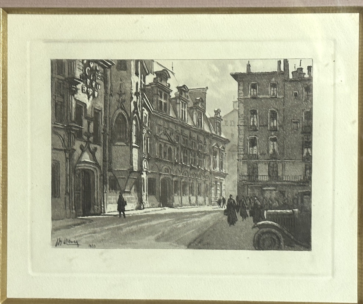 Joanny Drevet 1889-1969 Place Saint-andré 1933 Grenoble Place Du Tribunal Alpes Dauphiné-photo-4