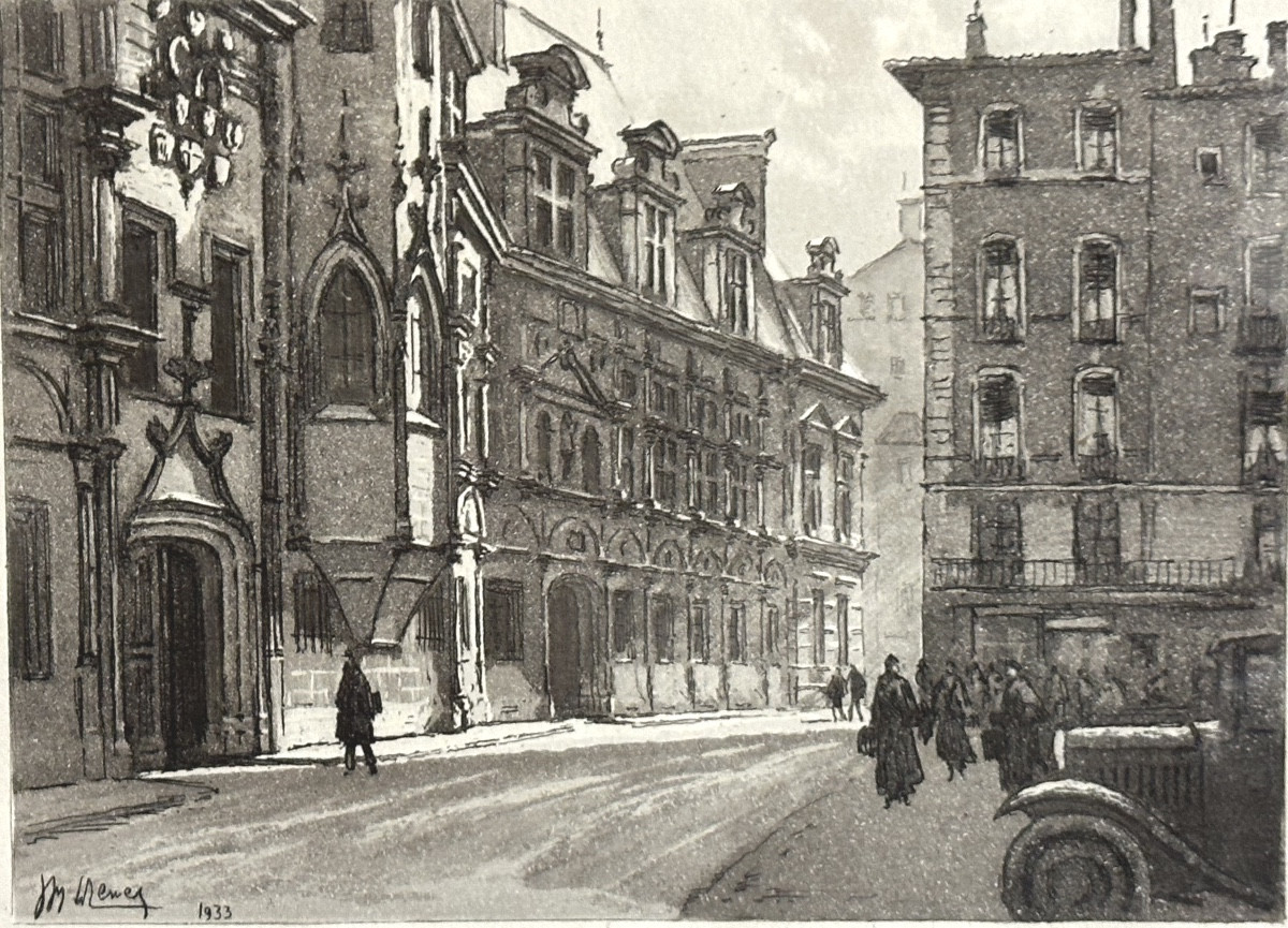 Joanny Drevet 1889-1969 Place Saint-andré 1933 Grenoble Place Du Tribunal Alpes Dauphiné