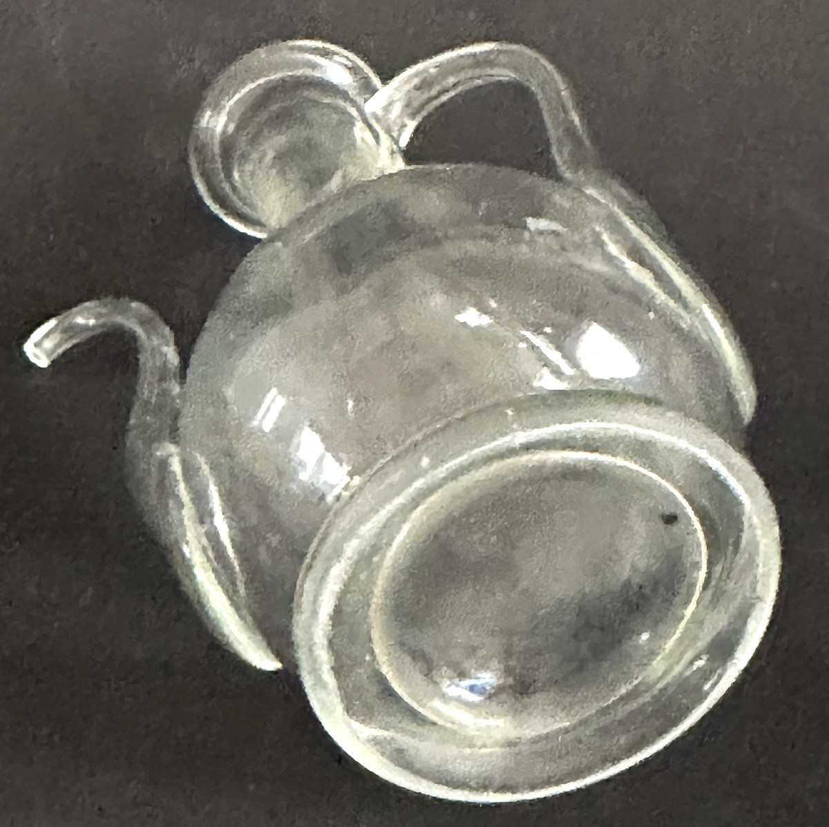 Verseuse burette à huile ancienne en verre soufflé XIXe en très bon état-photo-1