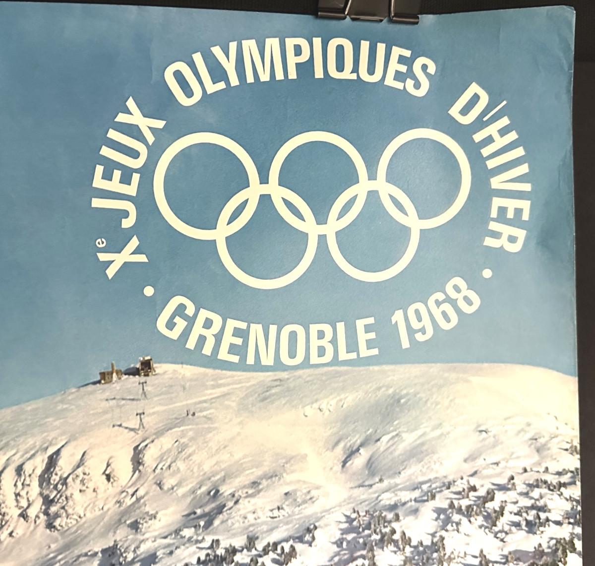 CHAMROUSSE Affiche originale des Jeux Olympiques d’Hiver 1968 GRENOBLE Alpes 96x62cm-photo-2