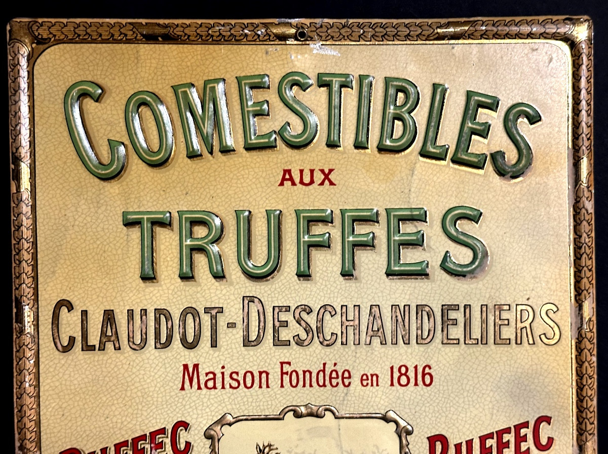 Truffles Lithographed Advertising Tin Sign 38x25cm Foie Gras Terrine Kitchen Tableware -photo-2