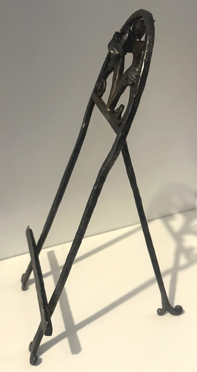 Chevalet de table Lutrin pliant présentoir en fer forgé 1900 porte photo -photo-2