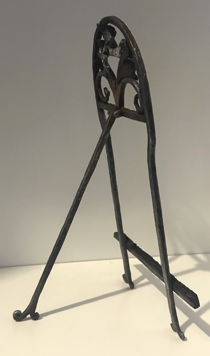 Chevalet de table Lutrin pliant présentoir en fer forgé 1900 porte photo -photo-2