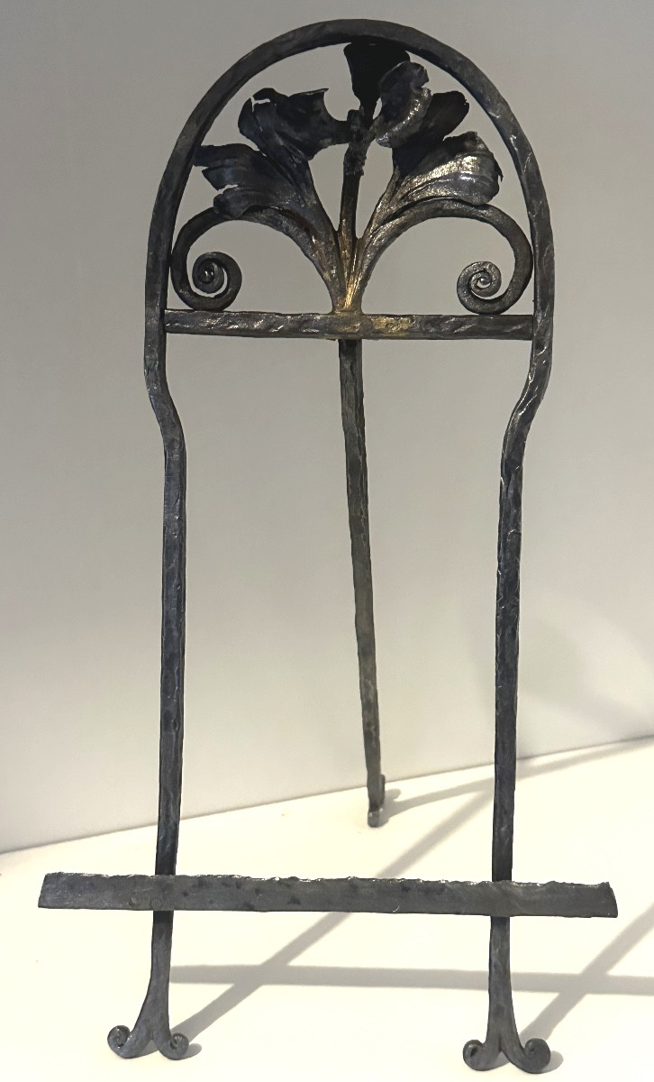 Chevalet de table Lutrin pliant présentoir en fer forgé 1900 porte photo 