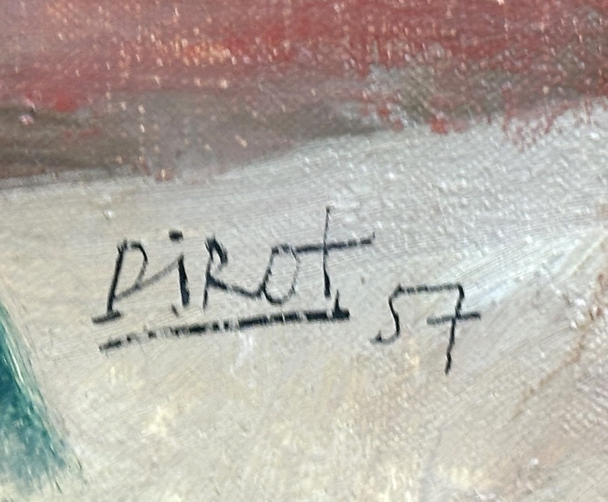 Arcabs Jean Marie Pirot Large Oil Painting Venus And Cupid 1957 Museum Collection-photo-3