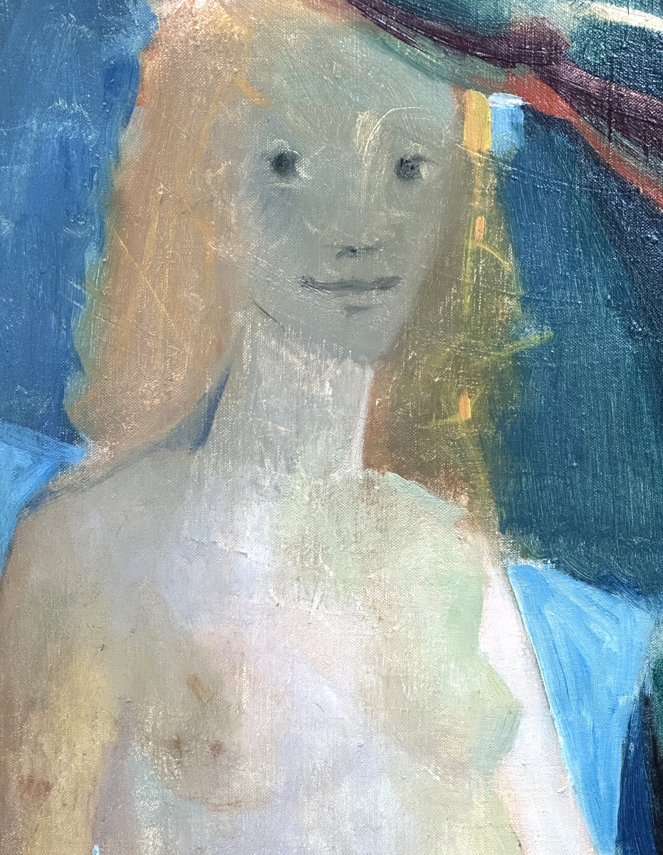 Arcabs Jean Marie Pirot Large Oil Painting Venus And Cupid 1957 Museum Collection-photo-4